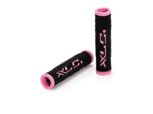 XLC GR-G07 Dobbeltfarvede cykelgreb (sort / pink)